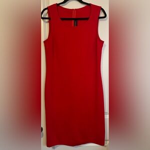 St. John Red Sleeveless Knit Size 12 Sheath Dress